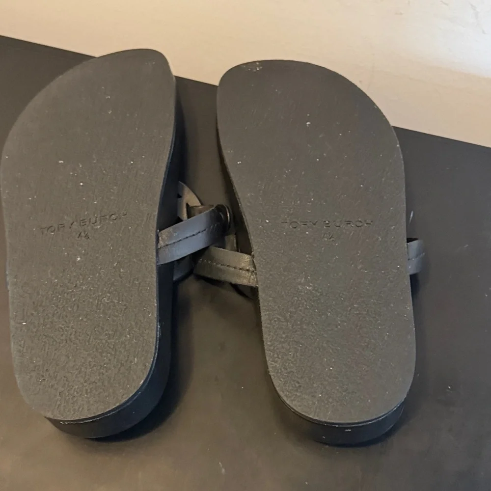 Tory Burch Black Slide Sandals, Like New